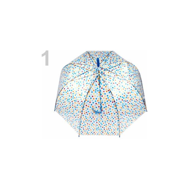 Stoklasa Dámský průhledný vystřelovací deštník (1 ks) - 1 modrá safírová