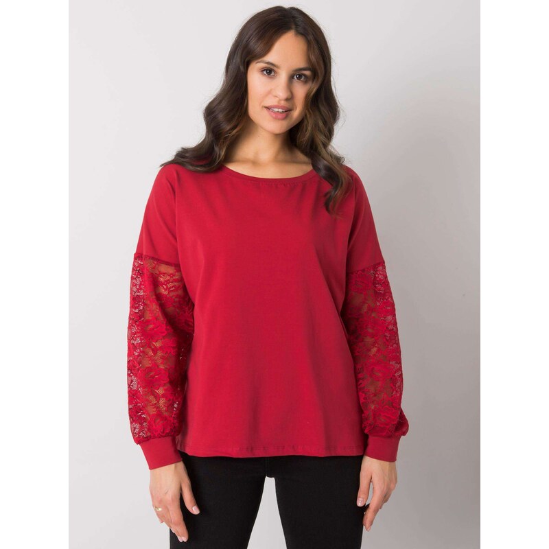 RUE PARIS Blouse-RV-BZ-7342.03-burgundy