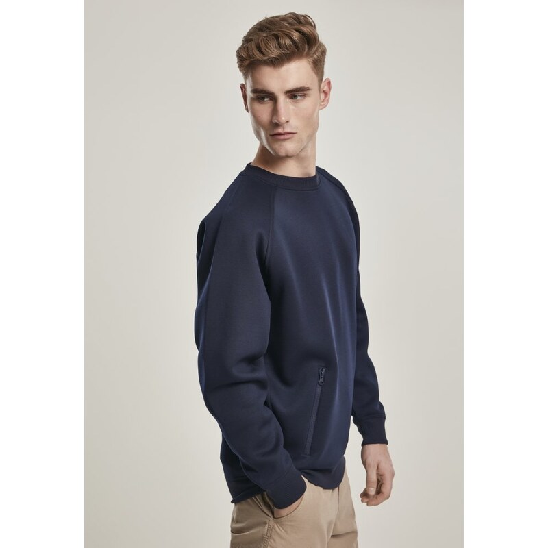 URBAN CLASSICS Raglan Zip Pocket Crew - midnightnavy