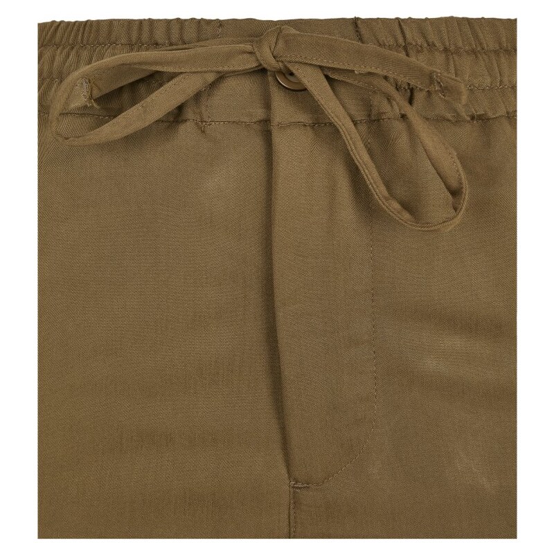 URBAN CLASSICS Ladies Viscose Twill Cargo Pants - summerolive