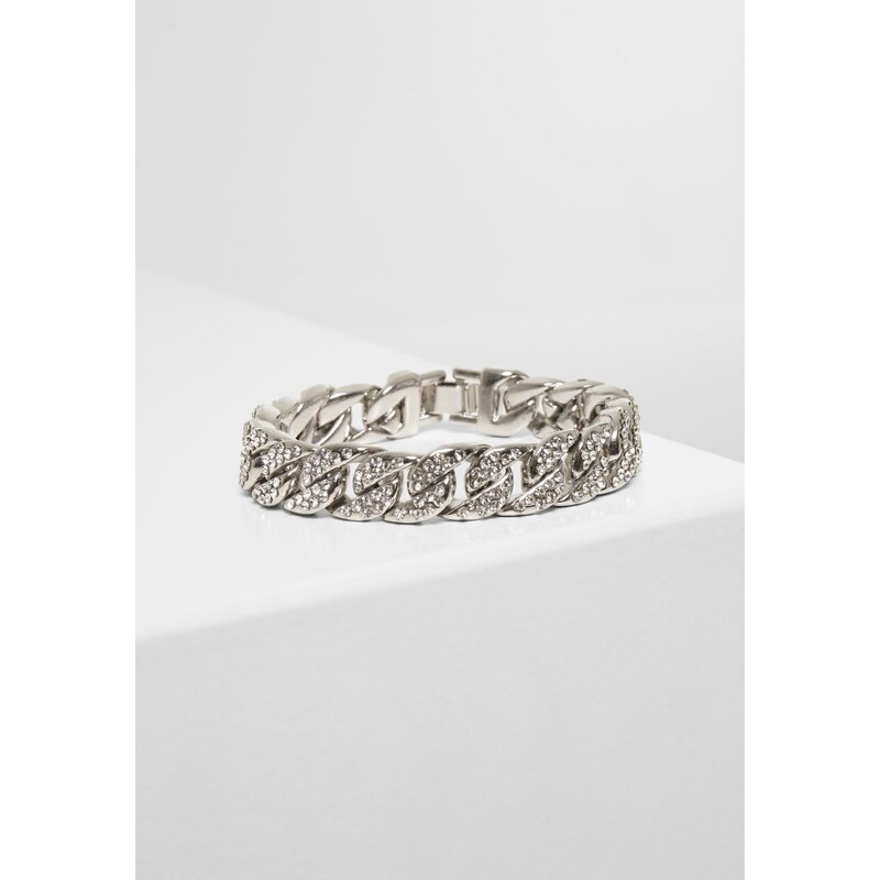 URBAN CLASSICS Big Bracelet With Stones - silver