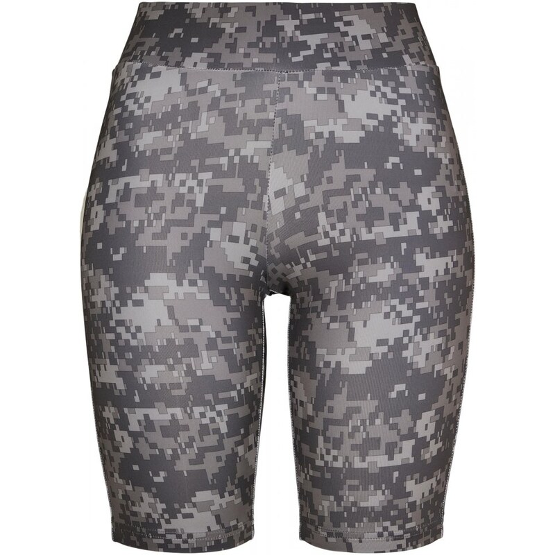 URBAN CLASSICS Ladies High Waist Camo Tech Cycle Shorts - dark digital camo