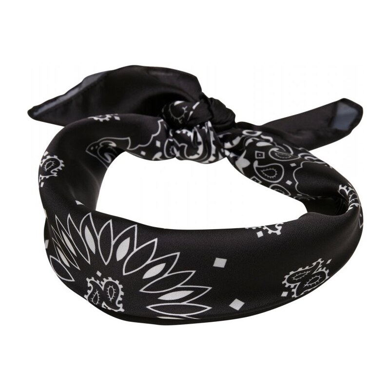 URBAN CLASSICS Satin Bandana 2-Pack - black/white