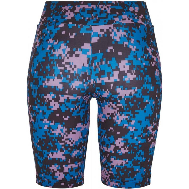 URBAN CLASSICS Ladies High Waist Camo Tech Cycle Shorts - digital duskviolet camo