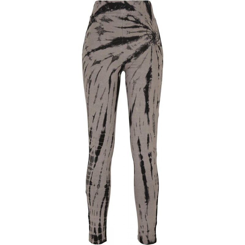 URBAN CLASSICS Ladies Cotton Tie Dye High Waist Leggings - black/asphalt