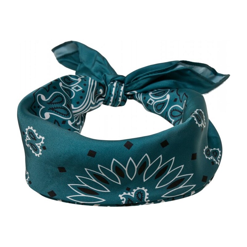 URBAN CLASSICS Satin Bandana 2-Pack - cherry/teal