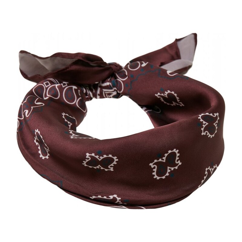 URBAN CLASSICS Satin Bandana 2-Pack - cherry/teal