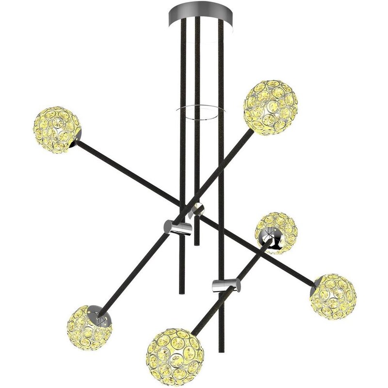 Candellux Lustr na tyči PAKSOS 6xG9/5W/230V černá CA0546