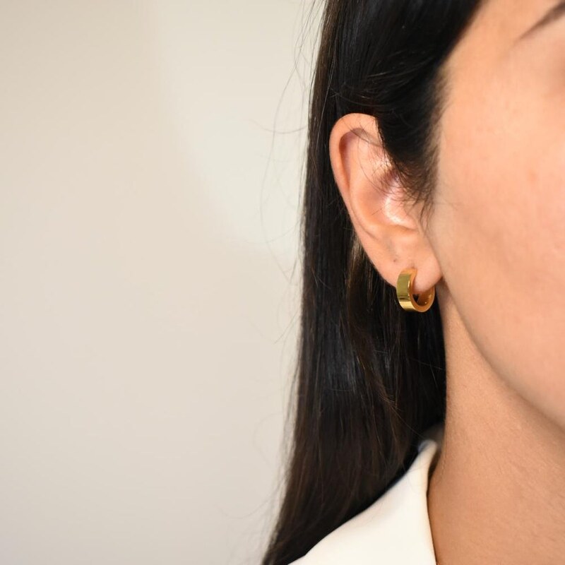 ORNAMENTI Pozlacené náušnice Flat Hoops gold