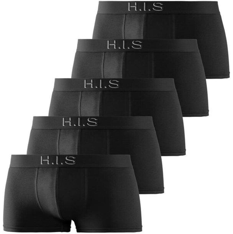 H.I.S Boxerky světle šedá / černá