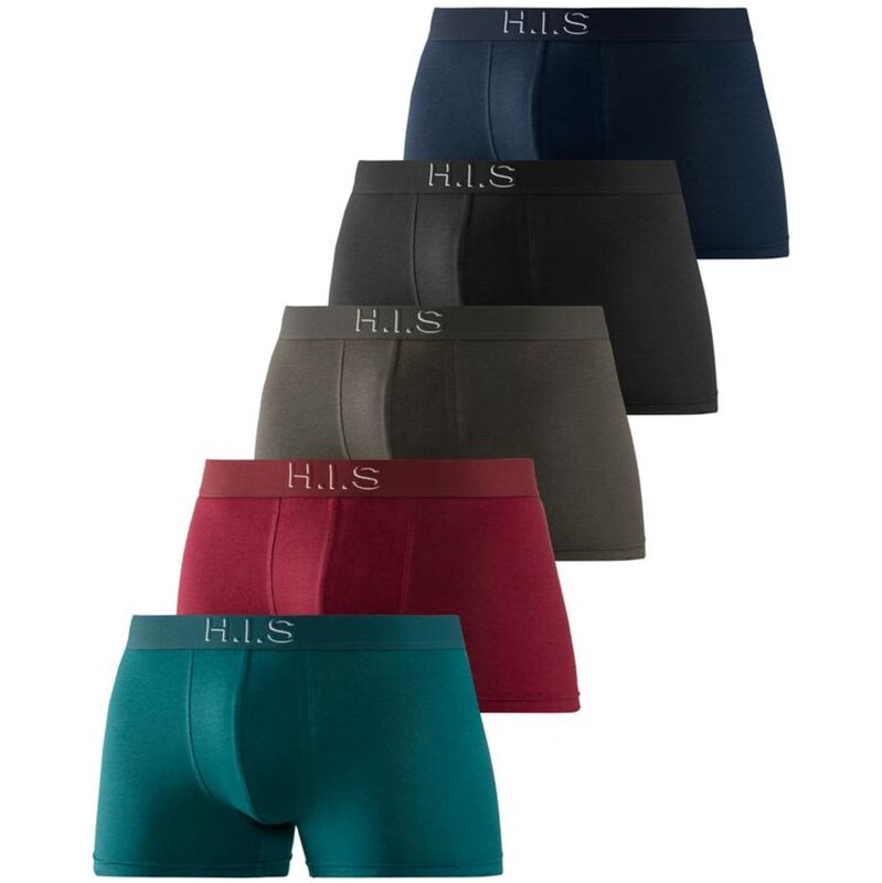 H.I.S Boxerky námořnická modř / zelená / vínově červená / černá