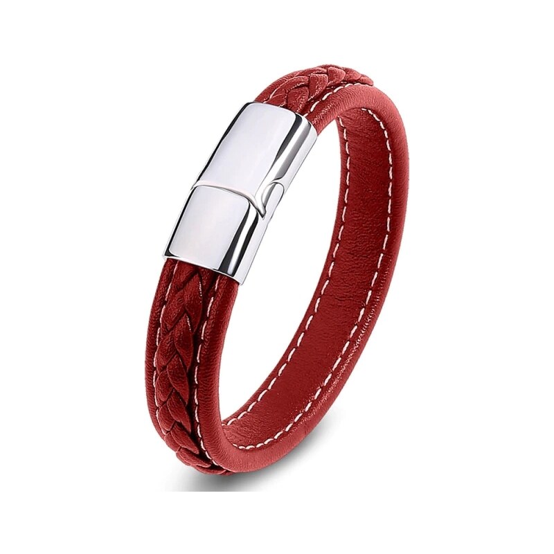 NAKY Pánský kožený náramek Classic, Red