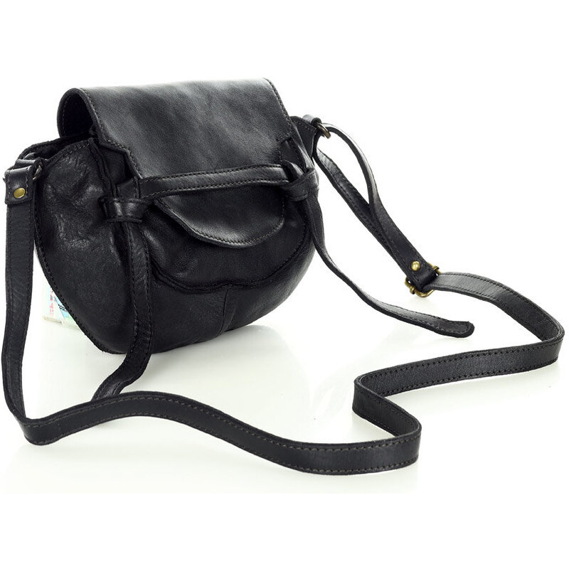 Marco Mazzini handmade Kožená crossbody kabelka Mazzini M82 černá