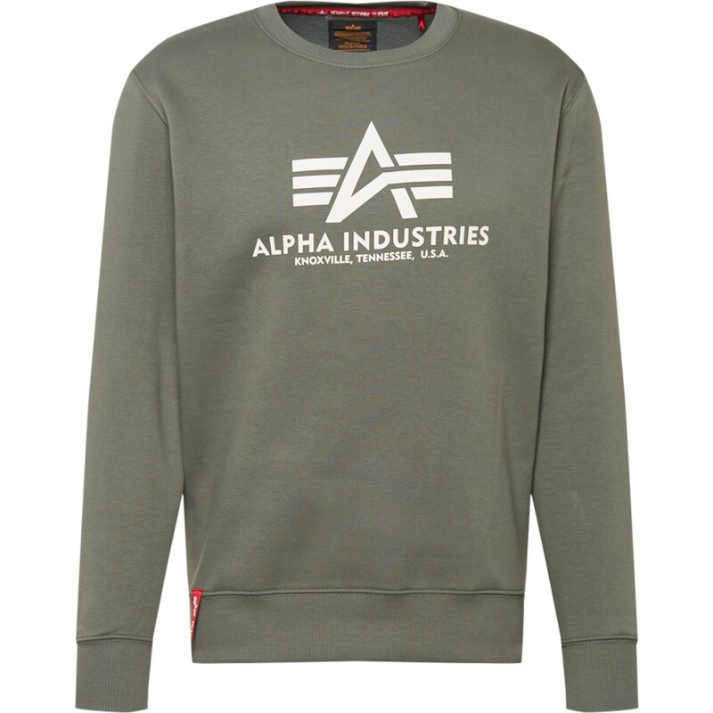 ALPHA INDUSTRIES Mikina khaki / přírodní bílá