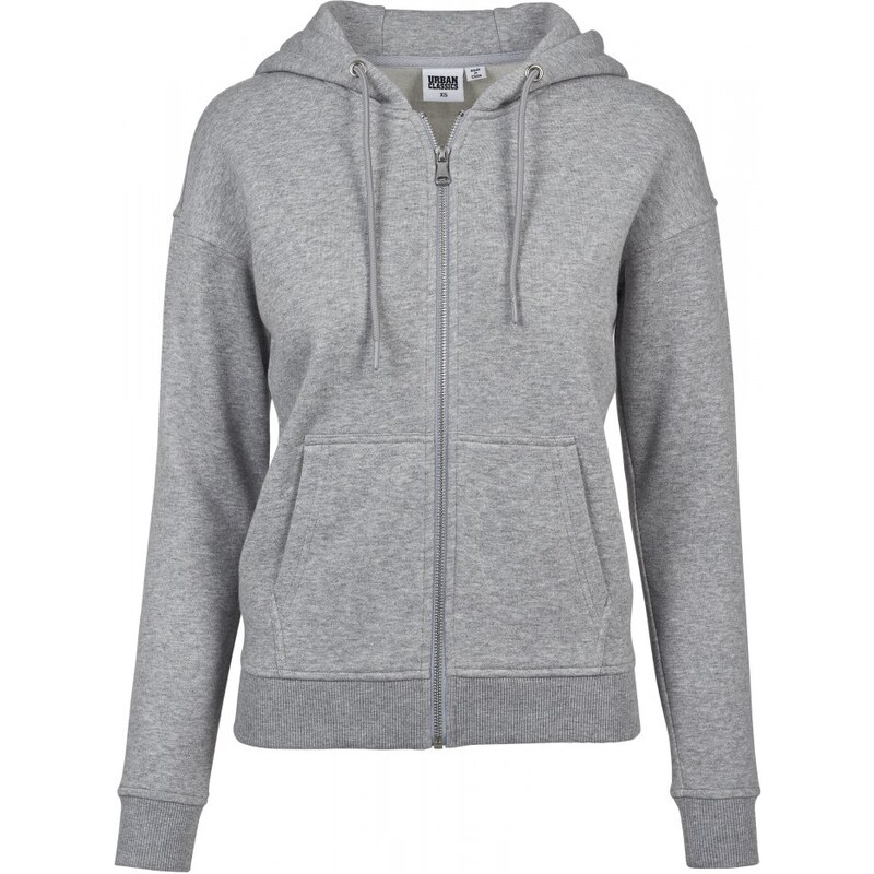 URBAN CLASSICS Ladies Classic Zip Hoody - grey