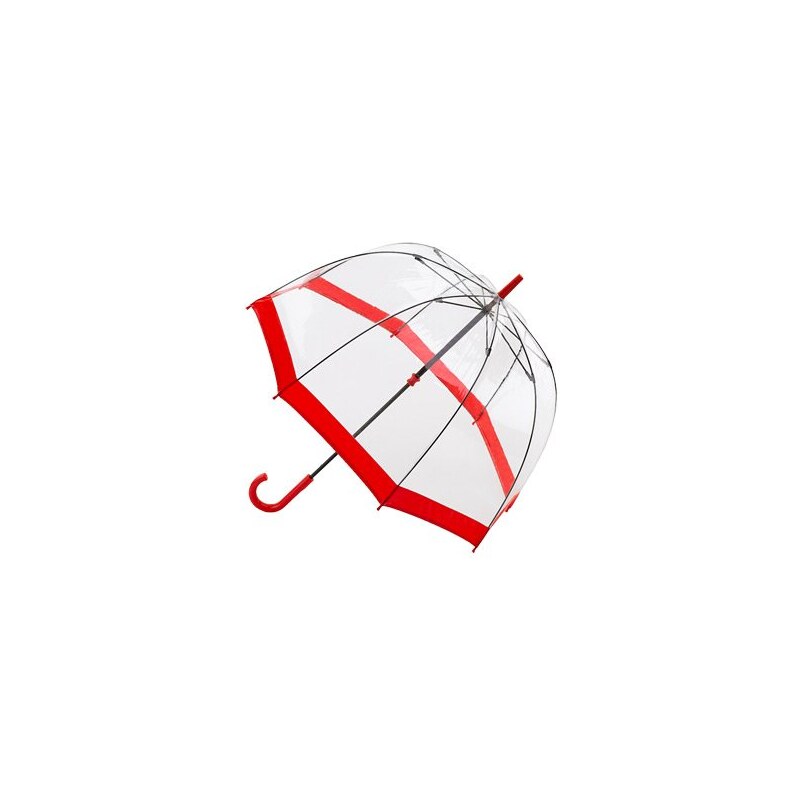 Průhledný deštník Fulton BIRDCAGE-1 - FLORENCE červený