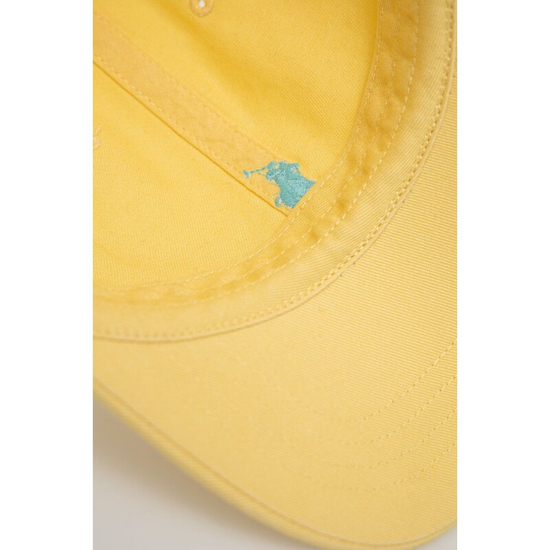 Bavlněná čepice Polo Ralph Lauren žlutá barva, hladká