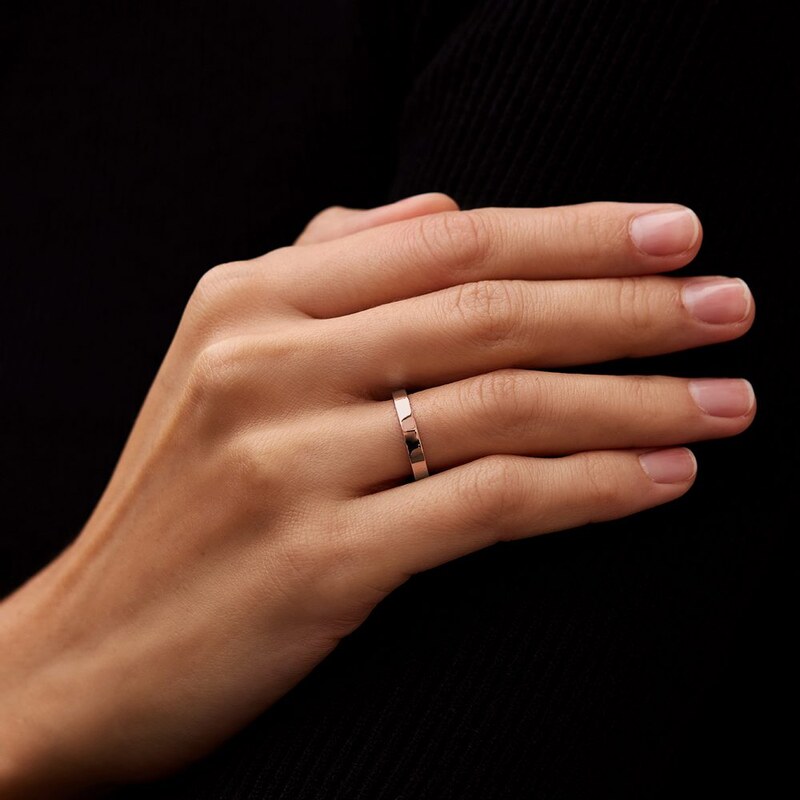 Dámský snubní prsten v růžovém zlatě KLENOTA X0434004L30