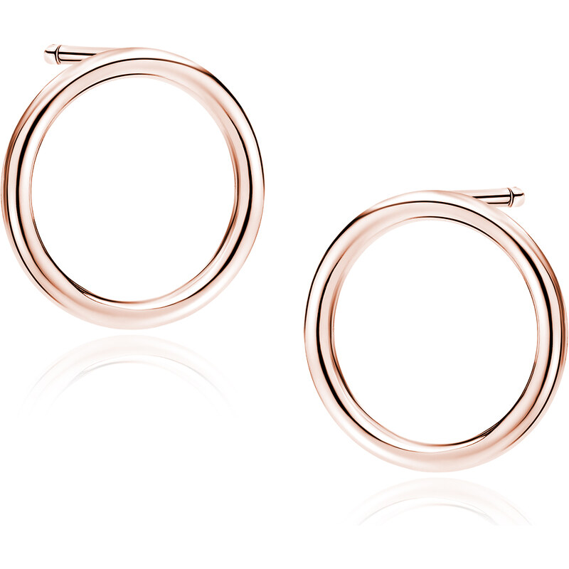 Rose gold stříbrné náušnice kruhy - Meucci SLE415