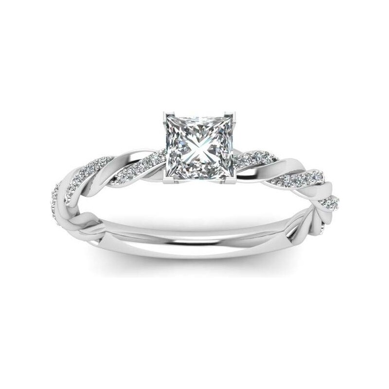 Emporial stříbrný rhodiovaný prsten Propletený MA-R040-SILVER
