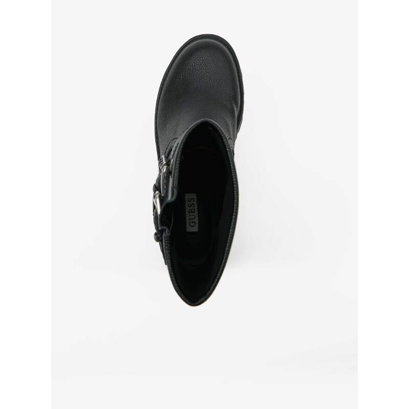 Černé dámské kotníkové boty s ozdobnými pásky Guess - Dámské