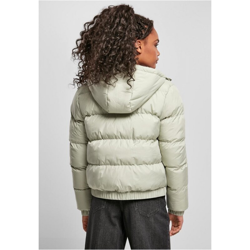 Dámská zimní bunda Urban Classics Ladies Hooded Puffer Jacket - pastelově zelená
