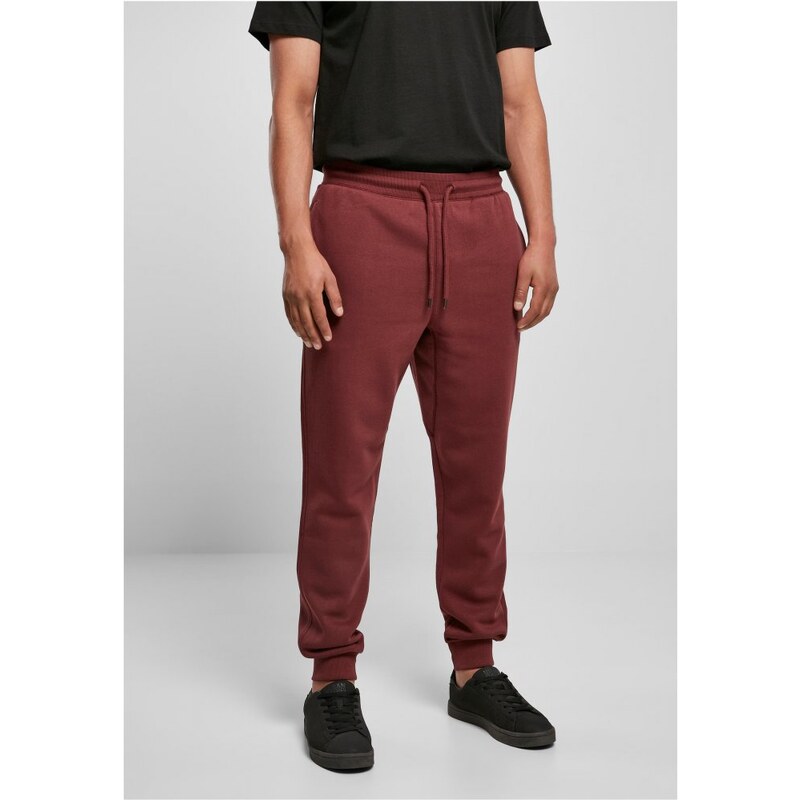 Pánské tepláky Urban Classics Basic Sweatpants - vínově čevené