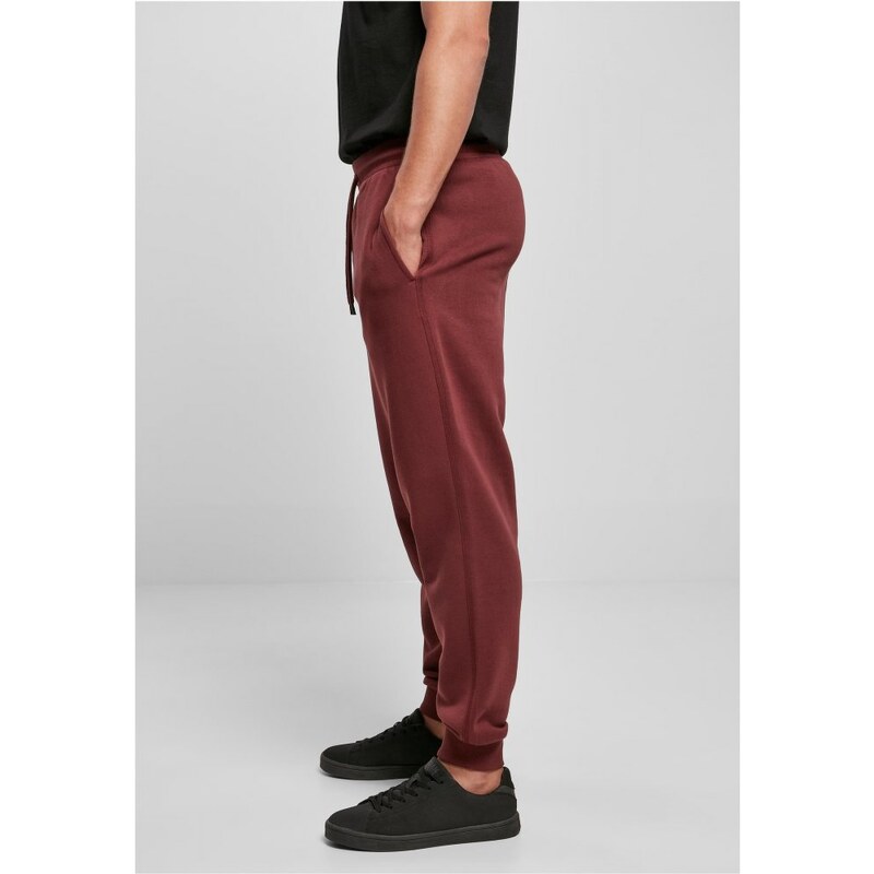 Pánské tepláky Urban Classics Basic Sweatpants - vínově čevené