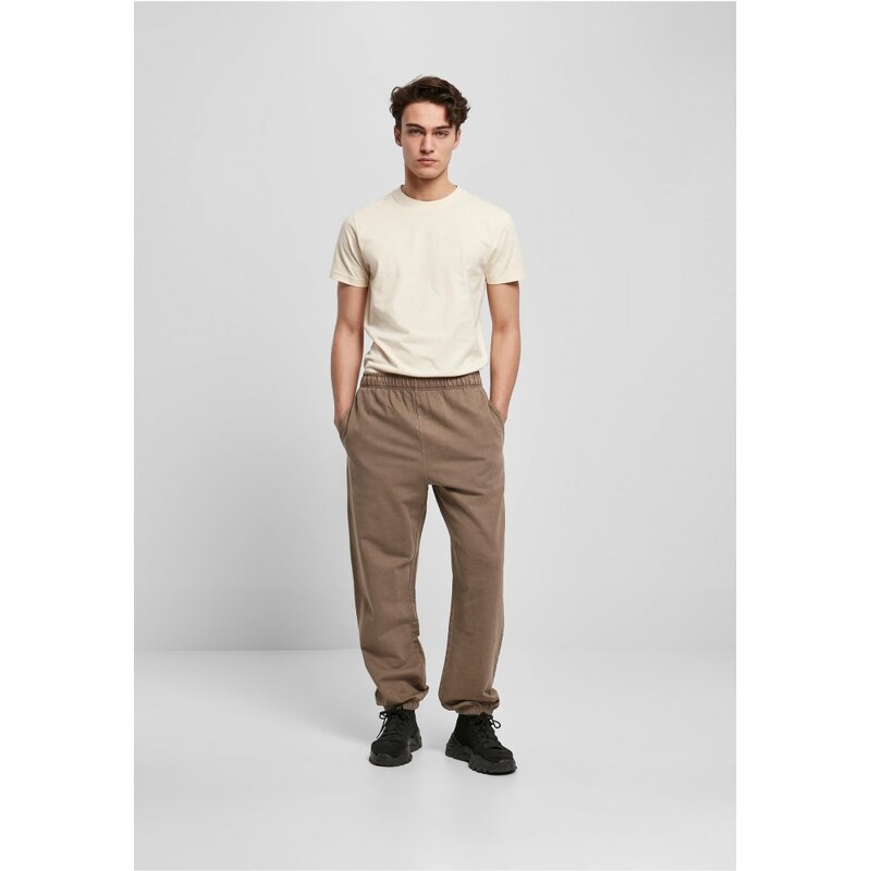 Pánské tepláky Urban Classics Overdyed Sweatpants - hnědo olivové