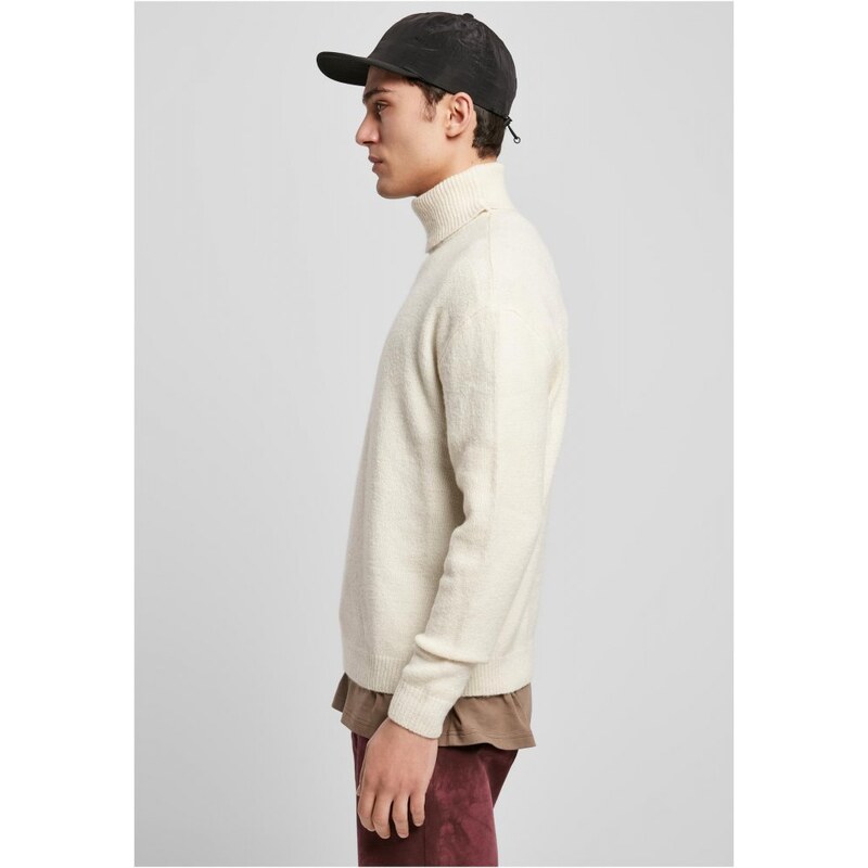 Bílý pánský svetr Urban Classics Oversized Roll Neck Sweater