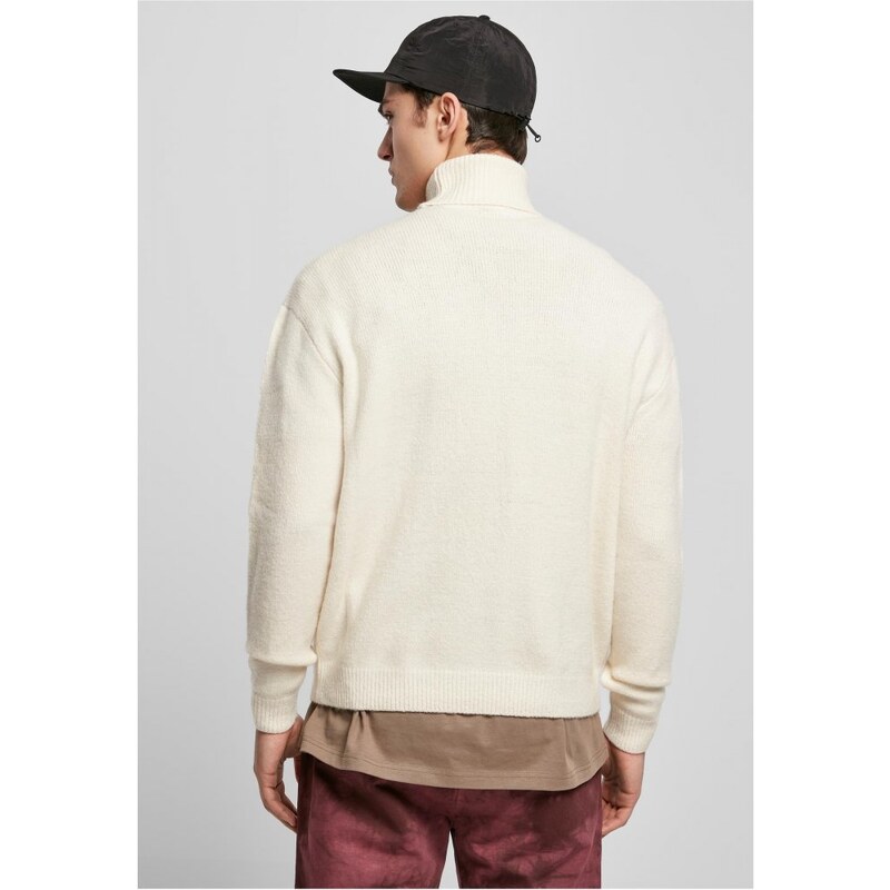 Pánský svetr Urban Classics Oversized Roll Neck Sweater - bílý