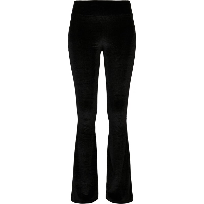 URBAN CLASSICS Ladies High Waist Velvet Boot Cut Leggings - black 66066225
