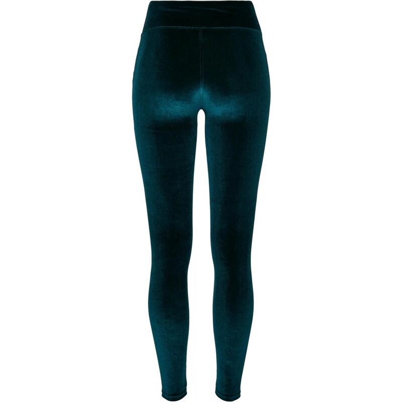 URBAN CLASSICS Ladies High Waist Velvet Leggings - teal