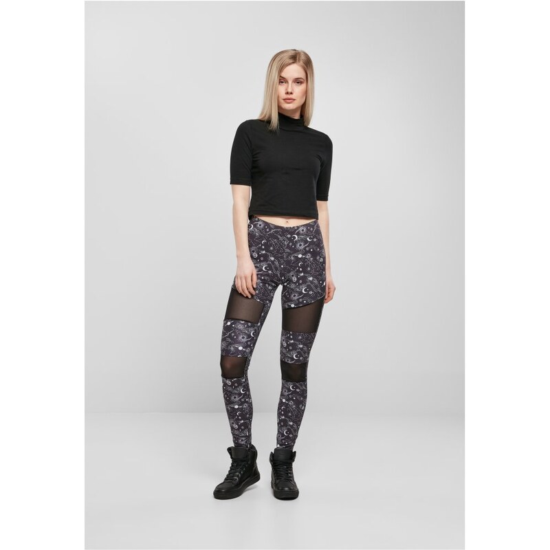 URBAN CLASSICS Ladies Tech Mesh AOP Leggings - blackuniverse