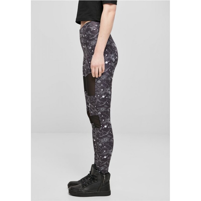 URBAN CLASSICS Ladies Tech Mesh AOP Leggings - blackuniverse