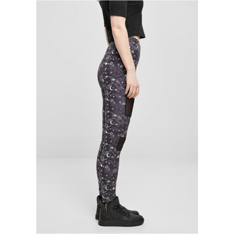 URBAN CLASSICS Ladies Tech Mesh AOP Leggings - blackuniverse