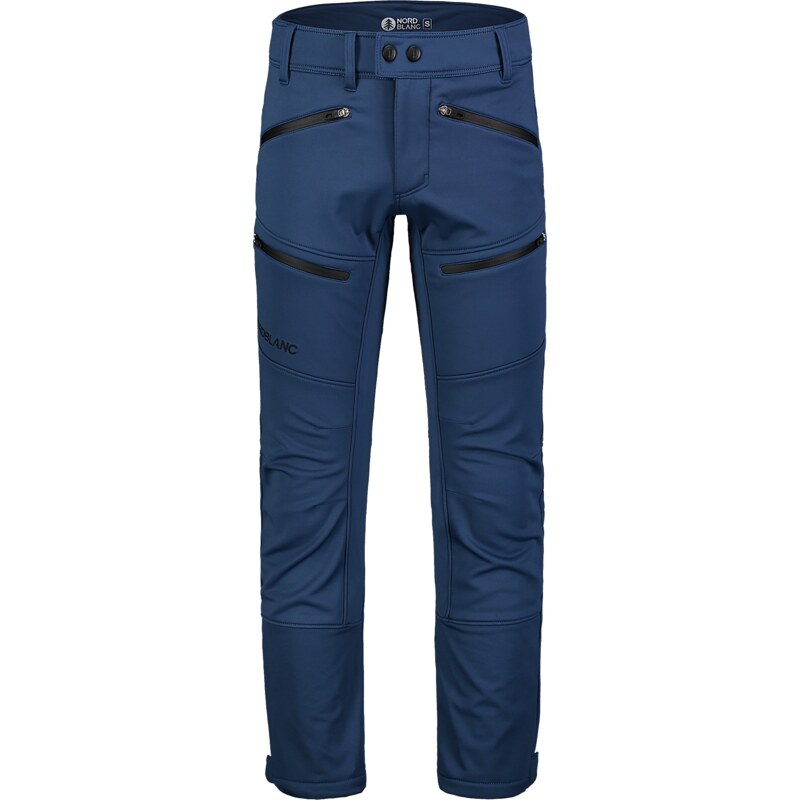 Nordblanc Modré pánské zateplené softshellové kalhoty ALIVE