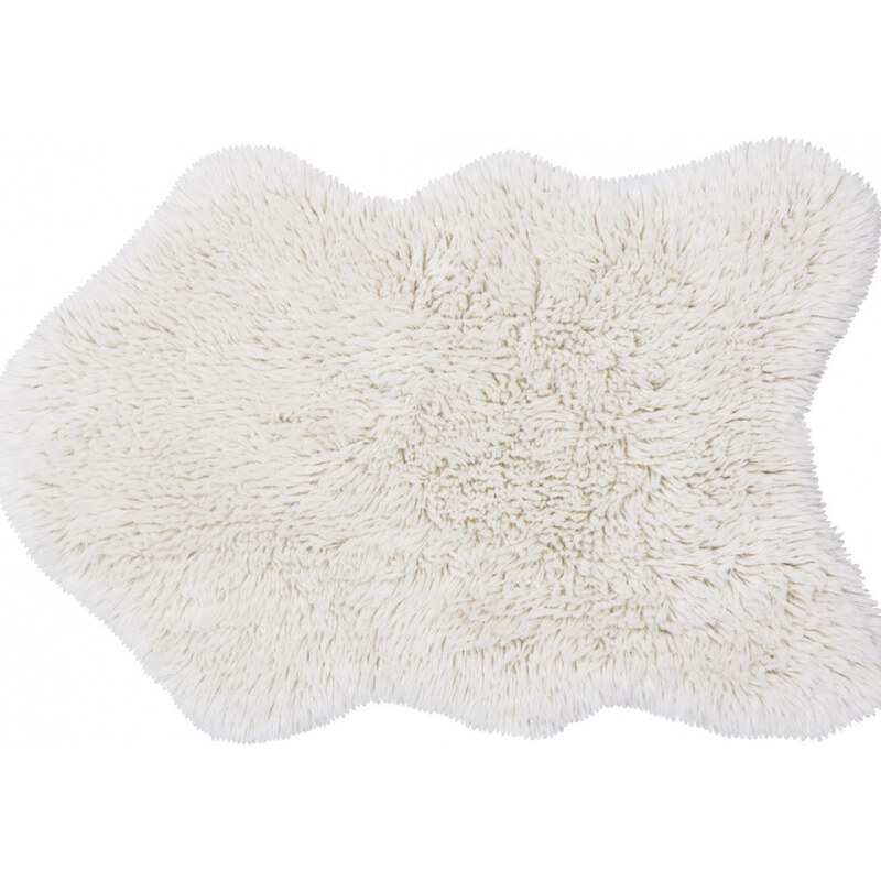 Lorena Canals koberce Vlněný koberec Woolly - Sheep White - 75x110 tvar kožešiny cm