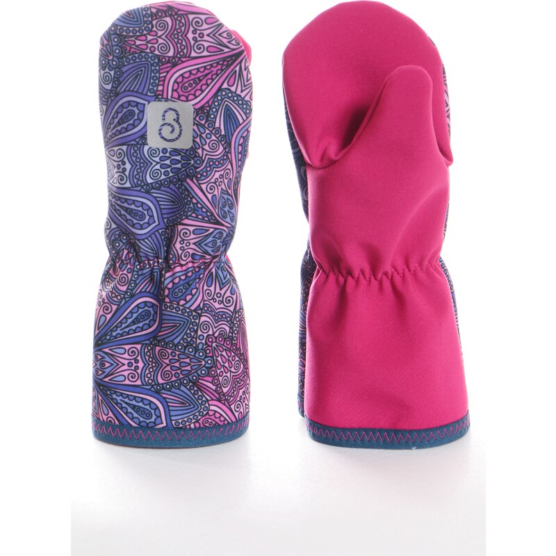 BajaDesign rukavice PALČÁKY pro holky, růžové + fialové mandaly