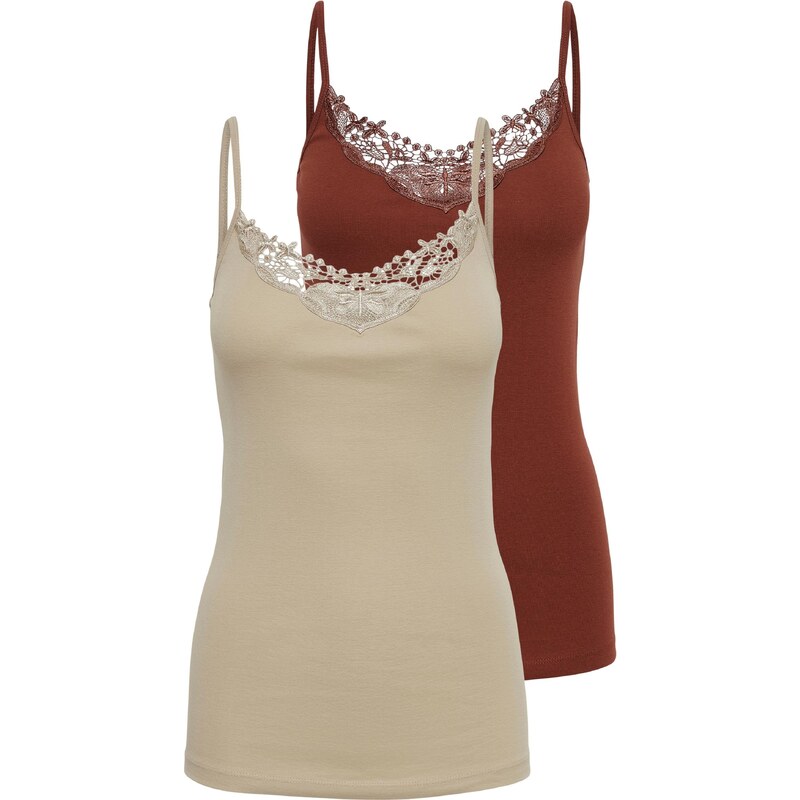 ONLY Top ONLKira béžová / rezavě červená 113402924