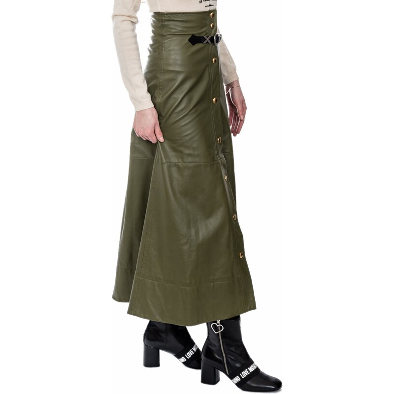 Zelená kožená sukně - SONIA RYKIEL