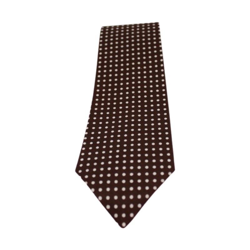 Klukovna Hnědá kravata s bílými puntíky