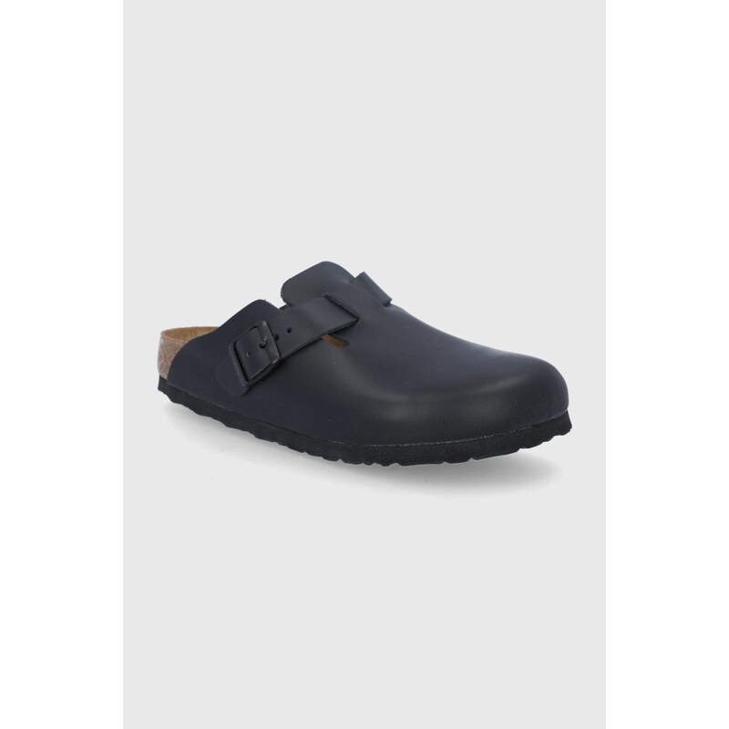 Kožené pantofle Birkenstock Boston dámské, černá barva, 60193-Black