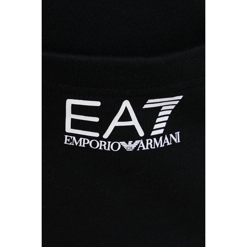 Kalhoty EA7 Emporio Armani pánské, černá barva, s potiskem