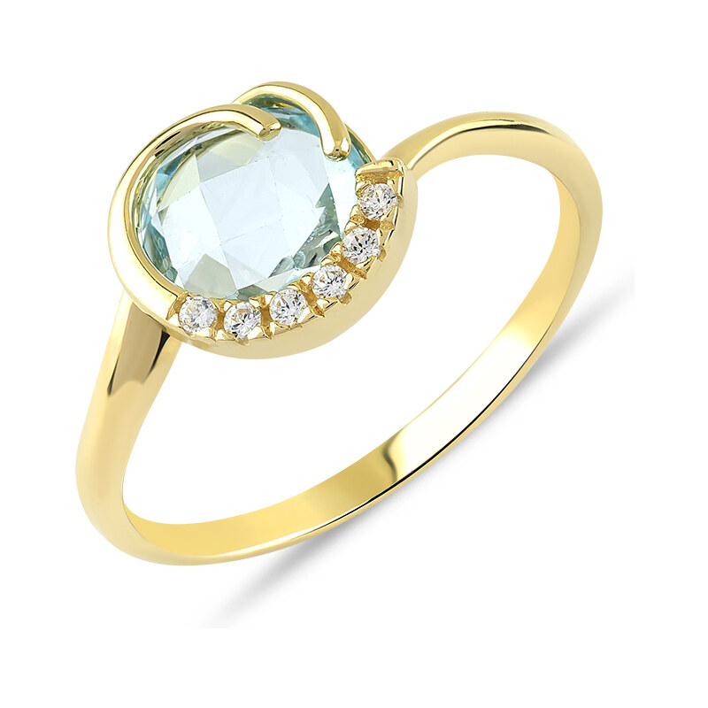 Lillian Vassago Zlatý prsten s modrým topazem LLV22-GR041YBT