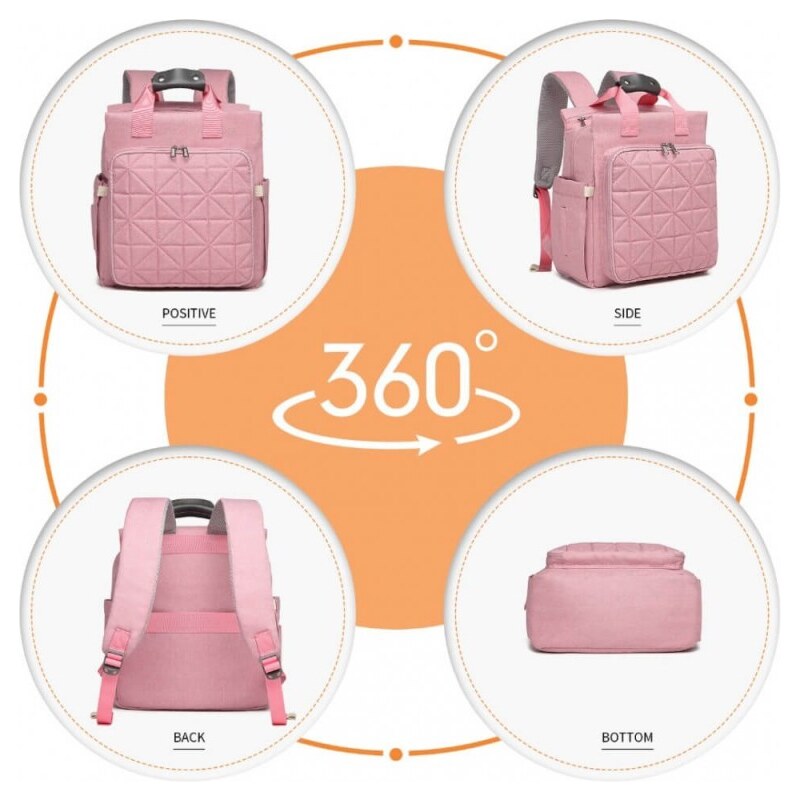 Kono mateřský přebalovací batoh na kočárek růžový s USB 2105