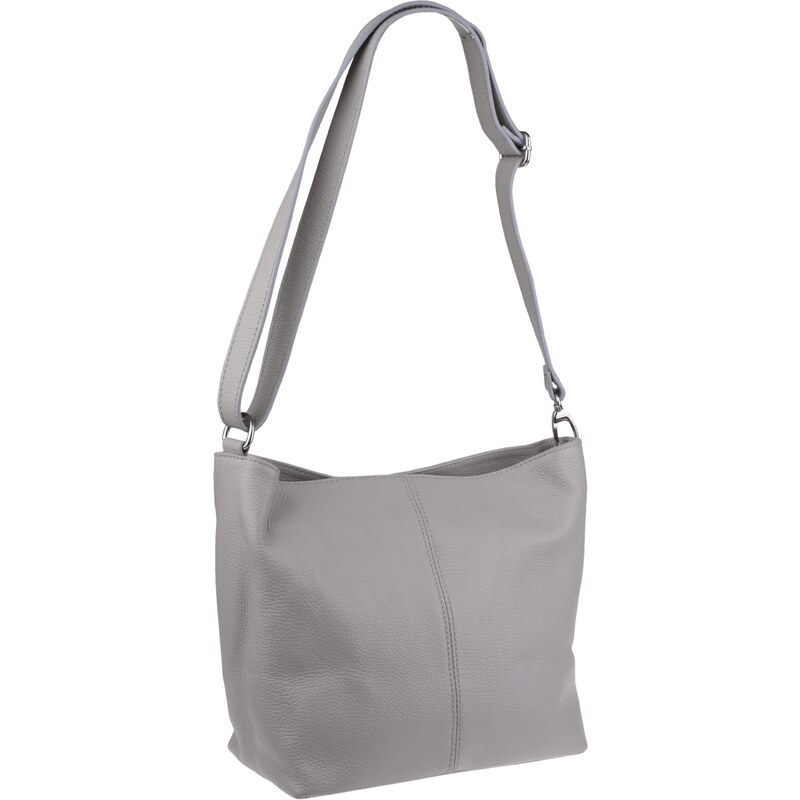 Šedá kožená italská crossbody kabelka Prisca Grigia NovaKabelka
