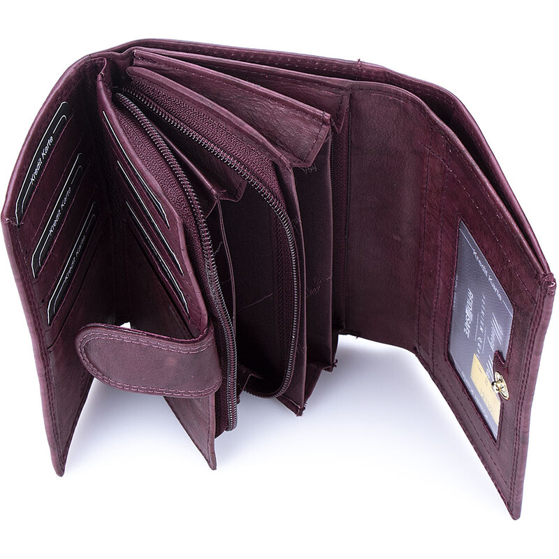 Money Maker Dámská kožená peněženka 12135B bordó