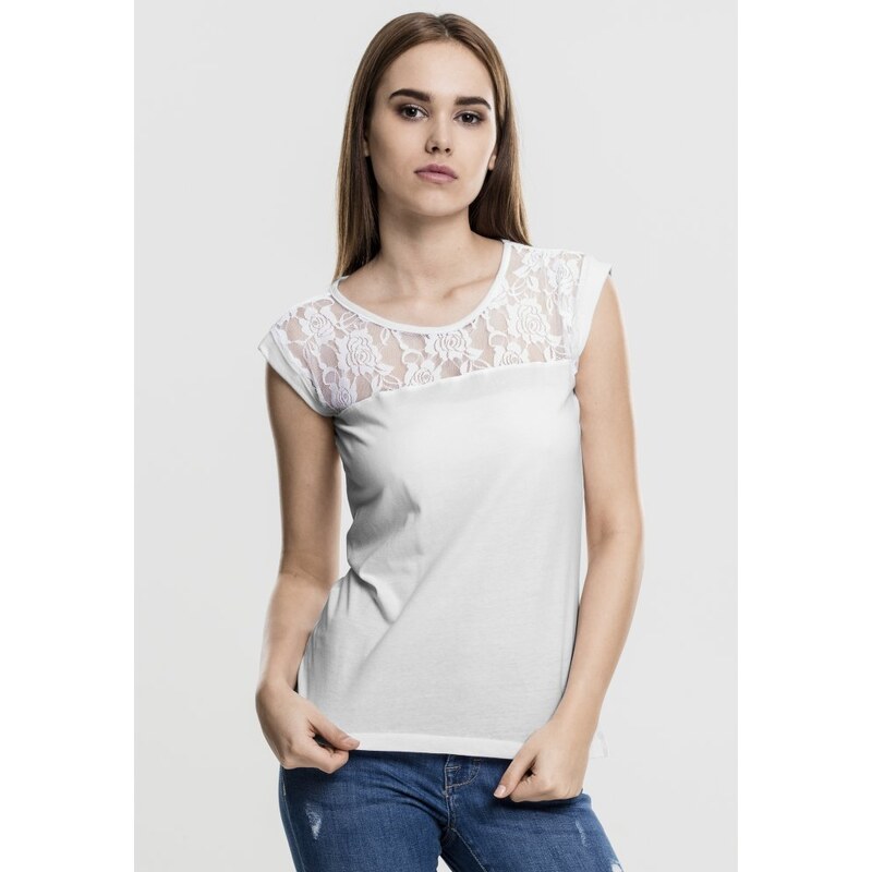 URBAN CLASSICS Ladies Top Laces Tee - white