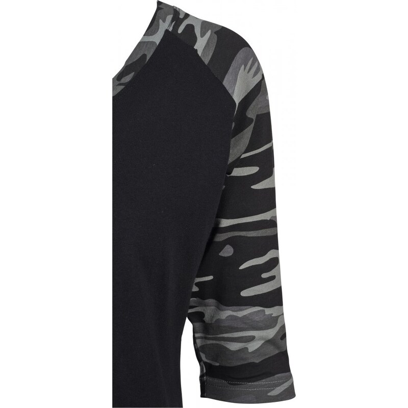 URBAN CLASSICS Ladies 3/4 Contrast Raglan Tee - black/darkcamo